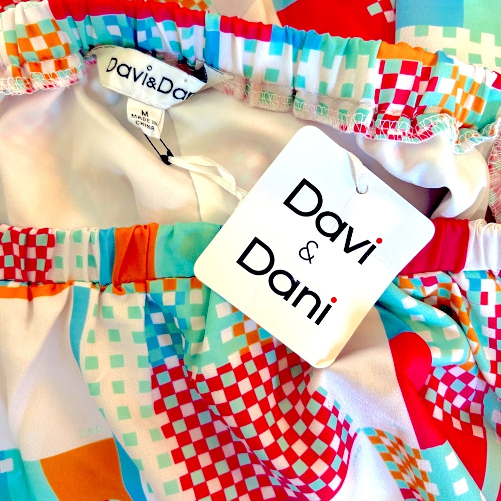 Davi & Dani Colorful Patchwork Long Sleeve Dress - image 7